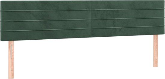 vidaXL Hoofdbord - Donkergroen - 180x5x78/88 cm - Fluweel