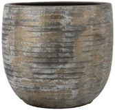 Floran Funchal bloempot bruin/grijs vervaagd 24 cm keramiek