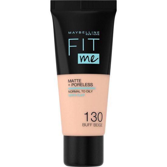 Maybelline Fit Me Matte + Poreless Foundation - 130 Buff Beige - Medium Dekkende Foundation met Matte Finish voor de Normale tot Vette Huid - 30 ml