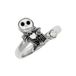 Disney Nightmare Before Christmas White & Black Silver Plated Clear Stone Ring