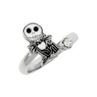 Disney Nightmare Before Christmas Argenté blanc et noir avec pierre transparente