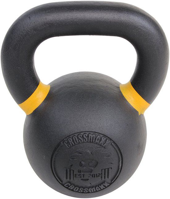 Lifemaxx Crossmaxx Kettlebell - Gietijzer - 16 kg - Zwart