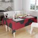 Bonamaison Tafelkleed, Anti-Mold, Sneldrogend, Waterdicht, 100% Polyester Tafellaken, rood Zwart, 140 x 160 Cm