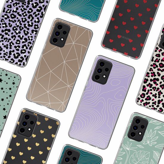 imoshion Hoesje - Geschikt voor Samsung Galaxy A52 (4G) / A52s / A52 (5G) - Design hoesje - Graphic Lines Beige