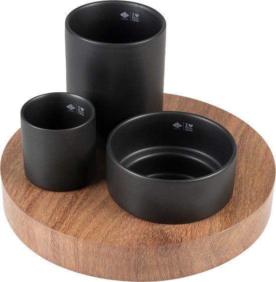 I Love Happy Cats Iggy Verrijkingskom - Zwart - 27x27x19cm