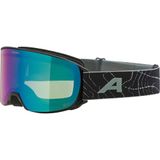 ALPINA Nakiska Q-LITE OTG-skibril met anti-condens, extreem robuuste en onbreekbare OTG-skibril met 100% uv-bescherming voor volwassenen, zwart-williow-green mat