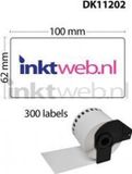 FLWR - Labelprinterrol / DK-11202 / Wit 62x100mm / 300 labels - Geschikt voor Brother