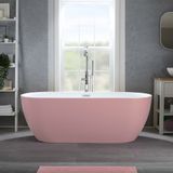 Hudson Reed Baignoire îlot moderne - Double dos – 150 x 75 cm - Rose - Trop-plein chromé - Otterton