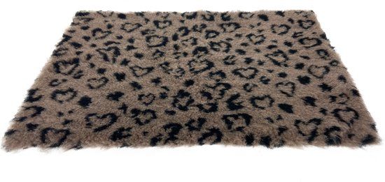 Vetbed Hondenmat - Luipaard Print - Beige/Zwart - Gerecycled - 100x75cm