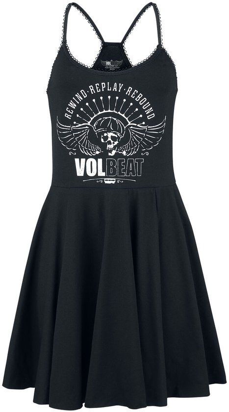 Volbeat Skull Wings Dames Midi-jurk - zwart - L