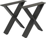 en.casa Stalen onderstel Maribo set van 2 X tafelpoot 72x55 cm zwart mat