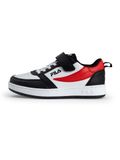 FILA Rega Nf sneakers voor kinderen, met klittenbandsluiting, uniseks, Black FILA Red, 35 EU