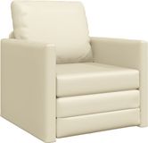 vidaXL Divan d'angle crème similicuir 74 x 77 x 81 cm