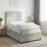 vidaXL Boxspringbed met matras Lichtgrijs 120 x 200 cm Fluweel