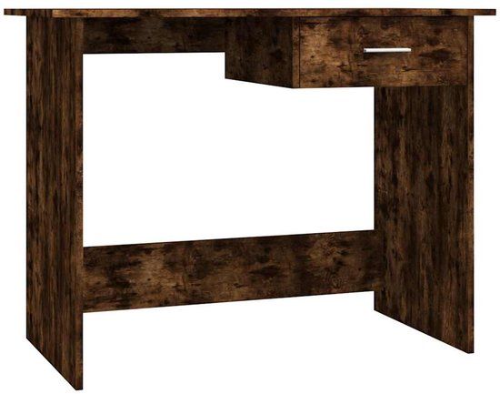 vidaXL Bureau 100x50x76 cm bewerkt hout gerookt eikenkleurig