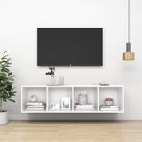 vidaXL Tv-wandmeubel - 37x37x142,5 cm - Bewerkt Hout - Wit