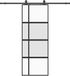 vidaXL Schuifdeur met beslagset, 76x205 cm, gehard glas, zwart