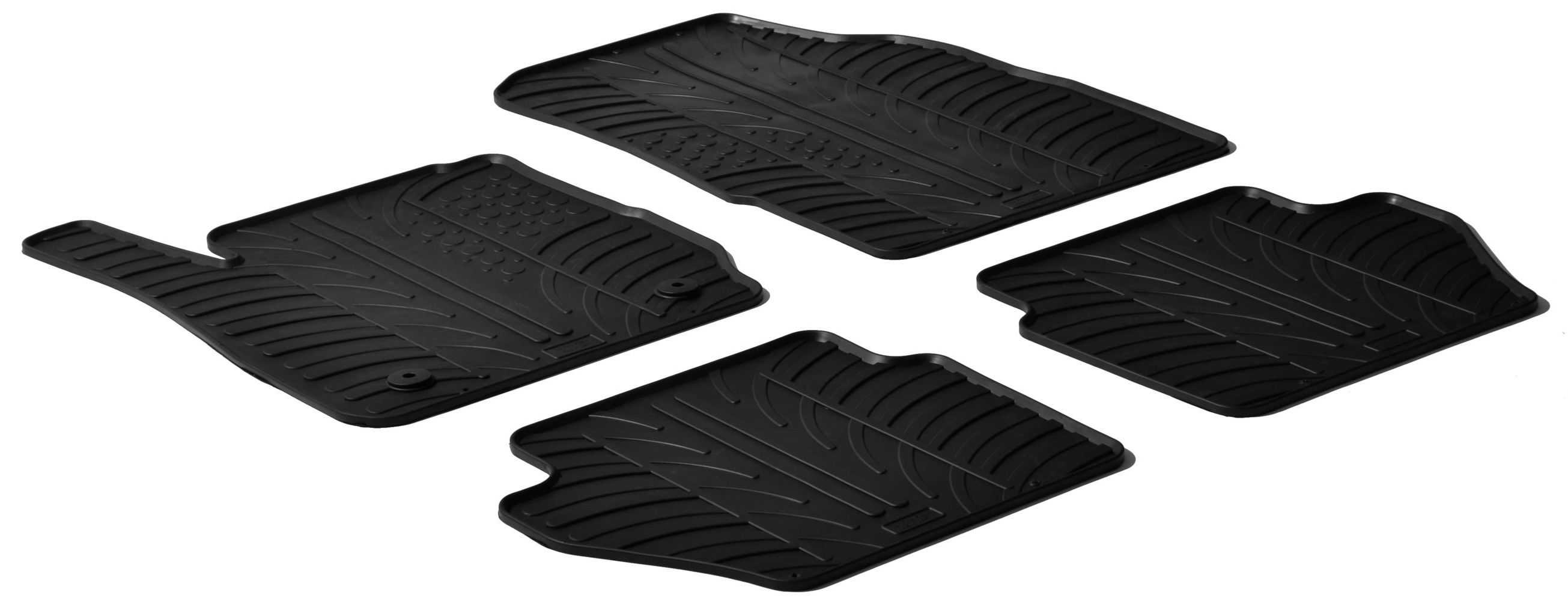 Rubbermatten passend voor Ford Fiesta VII 2008- (T-Design 4-delig + montageclips)