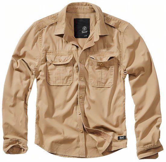 Brandit Vintage Heren Longsleeve - camel - L
