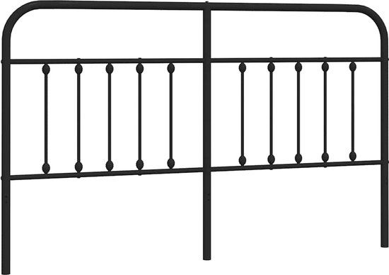 vidaXL Metalen Hoofdbord Zwart - 160 cm