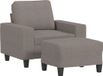 vidaXL Fauteuil met voetenbank, stof, taupe