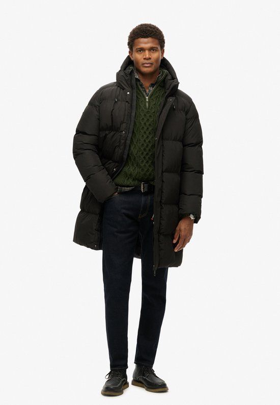 Superdry HOODED SPORTS PUFFER MID JKT Men's Jacket - Size L - Black