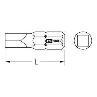 KS Tools 1/4" haakse bit #0 - 25mm - S2 - 1 stuk