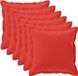vidaXL Kussensloop 6 stuks Houten Rood 65 x 65 cm Polyester