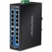 Trendnet TI-G162 16-poorts switch réseau industriel Gigabit noir
