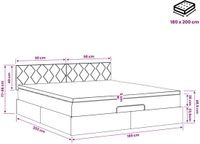 vidaXL Ottomaans Bed met Matras en LED Donkerblauw 180 x 200 cm