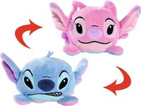 Disney Lilo & Stitch - Stitch & Angel Omkeerbaar Knuffel - 8cm - Blauw/Roze