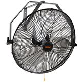 VEVOR Wandventilator, 57 cm, waterdichte oscillerende wandventilator, 3 snelheden, 4150 CFM, commerciële woonventilator voor het koelen van magazijn, broeikas, werkplaats, terras, zwart