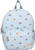 Kidzroom Little Story Kinder rugzak - 11,7 liter - 36 x 27 x 12 cm - Auto's - Blauw
