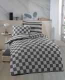 Nuit Des Rêves Elegante zwarte XL quilt cover-set (155 x 200 cm), 70% katoen/30% polyester, inclusief 1 kussensloop (80 x 80 cm), machinewasbaar, knoopsluiting
