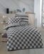 Nuit Des Rêves Elegante zwarte XL quilt cover-set (155 x 200 cm), 70% katoen/30% polyester, inclusief 1 kussensloop (80 x 80 cm), machinewasbaar, knoopsluiting