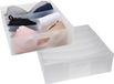 Gerimport organisateur de sous-vêtements - 2x - plastique - 6 compartiments - 30 x 30 x 10 cm - transparent