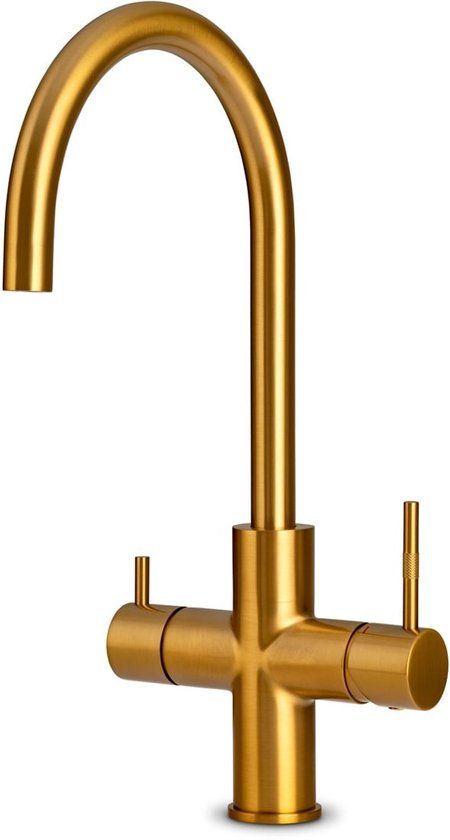 Unito ACE 3 in 1 kokend water kraan - keukenkraan + boiler - C-uitloop - Goud