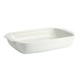 CREALYS 512732 Bakschaal met keramische handgrepen 36,5 x 23,5 x 6,5 cm, rechthoekig, wit