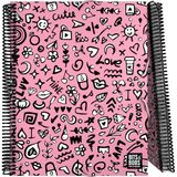 Grafoplas Map met 30 transparante hoesjes, A4, spiraalbinding, pvc, flexibele omslag, collectie design Bits&Bobs Pop Up Design I Love You, Maxiplas, perfect voor het organiseren van je schoolspullen