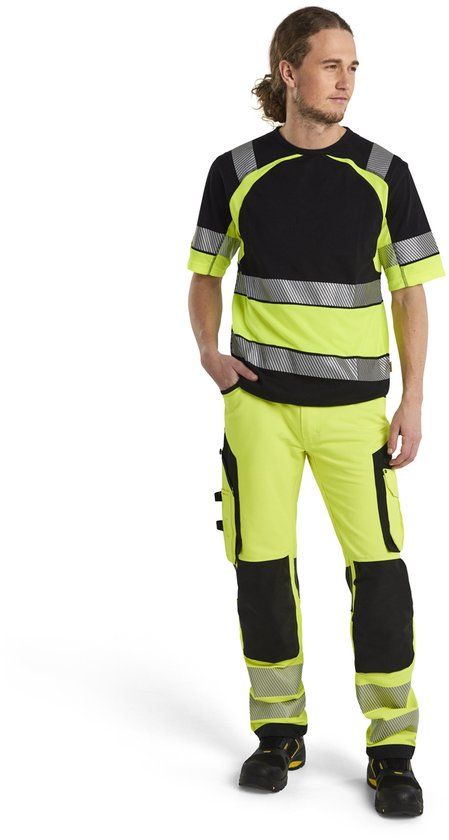 Blåkläder High Vis werkbroek met 4-weg stretch zonder spijkerzakken 1197-1642 - High Vis Geel/Zwart - C50