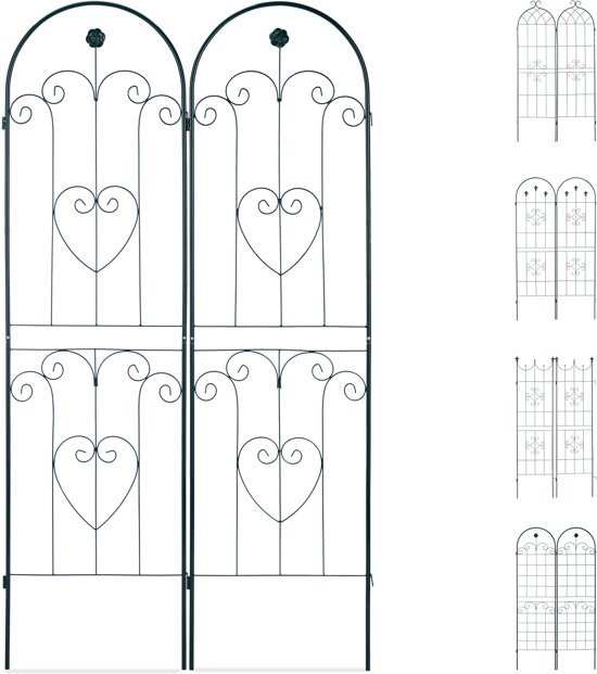 Relaxdays plantenklimrek - set van 2 - klimplantenrek - plantensteun - rankhulp A