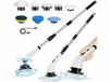 Sichler Brosse sans fil : brosse de nettoyage sans fil 2-en-1, manche télescopique, 125 cm, 8 têtes, 2000 mAh