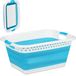 Merkloos Relaxdays Opvouwbare wasmand - Kunststof en siliconen - 37 liter - Petrol