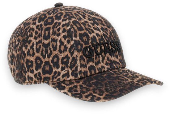 GUESS Bruine baseballcap in bedrukte gabardine