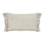 PENSIERI DELICATI 1 paar kussenslopen 52 x 82 cm met twee veren ballen in effen kleur, van 100% katoen, gemaakt in Italië, kleur crème