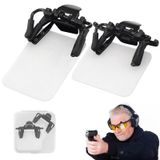 Merkloos Schietbril Schietpleister Clip-on oogpatch 4 x 3 cm en 3 x 4 cm - Set van 2 stuks - Plastic opbergdoos