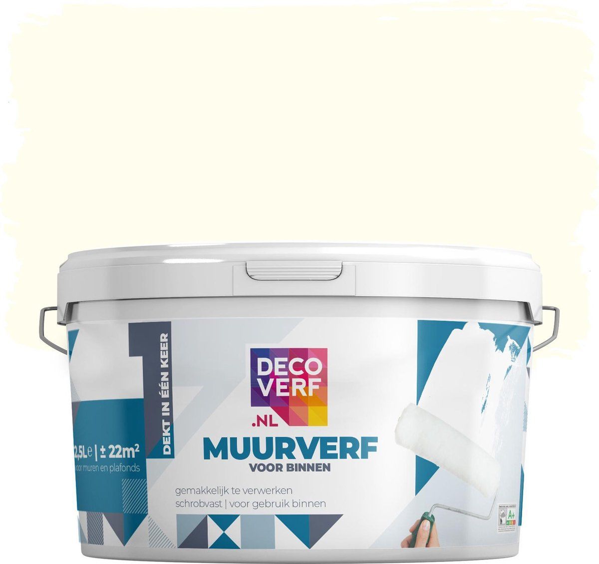 Decoverf.nl Decoverf muurverf mat 9010 gebroken wit 2.5L