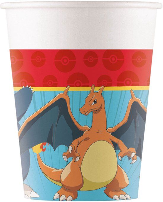 Top1Toys Pokemon papieren bekers 200ml FSC 8 stuks