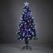 Luca Lighting Abbey sapin de Noël artificiel avec éclairage fibre optique - H120 x ∅55 cm - Multicolore