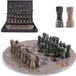 OEM Oceanic & Schwarz Jeu d'échecs en marbre, rond, diamètre 38 cm